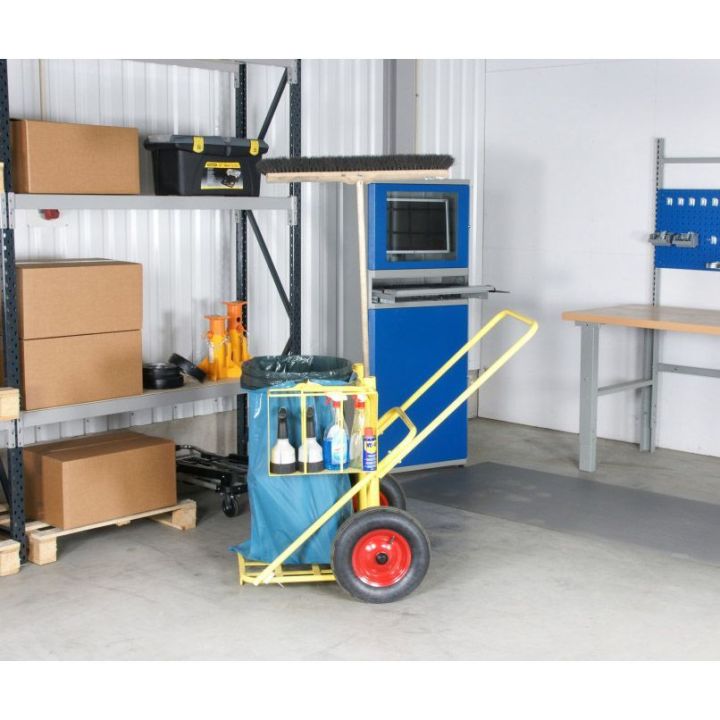 Chariot de Nettoyage 125 L | Collecte Extérieure Robuste - Sol Direct