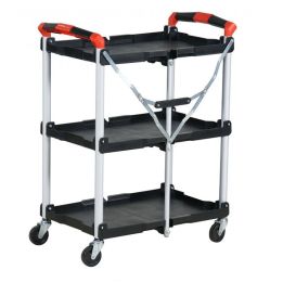 Chariot pliable à 3 plateaux