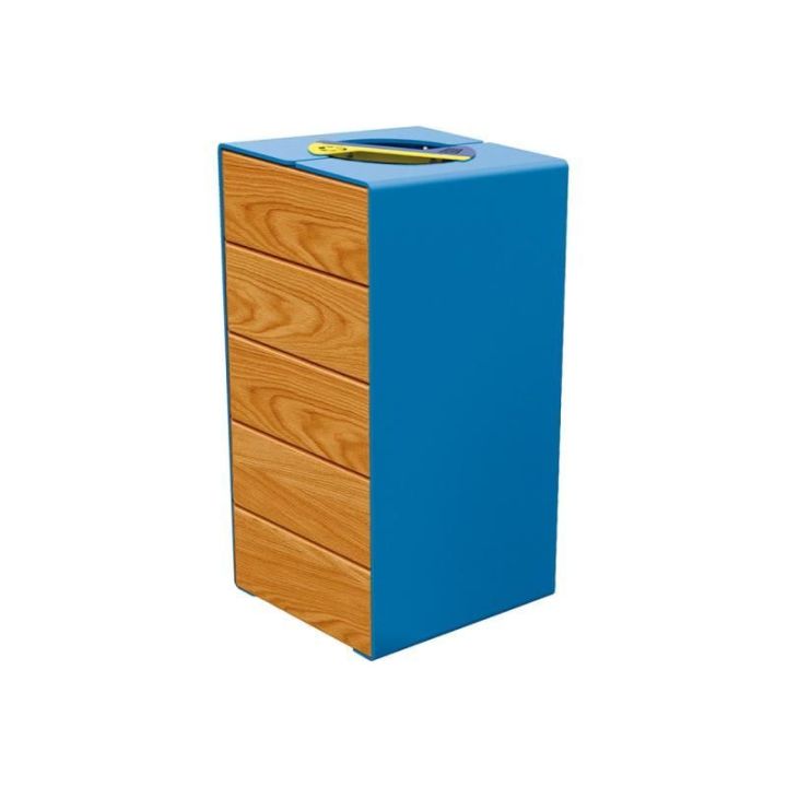 Poubelle Tri Sélectif KUB Acier & Bois | Design Haut de Gamme - Sol Direct