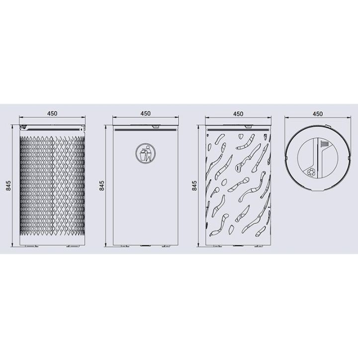 Poubelle Venise Tri Sélectif 2x60L | Mobilier Urbain Esthétique - Sol Direct