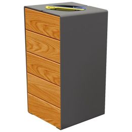 Poubelle de tri sélectif KUB en acier et bois