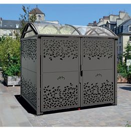 Abri vélos sécurisé en tôle décorative