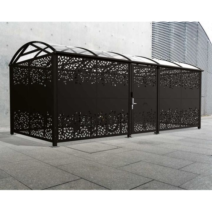 Abri Vélo Sécurisé XXL Tôle Décorative | Mobilier robuste - Sol Direct