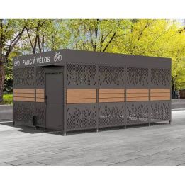 Abri vélos sécurisé Horizon en acier et bois