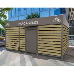 Abri vélos sécurisé Horizon avec bardages bois