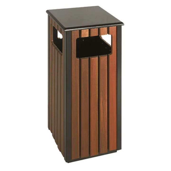 Poubelle extérieure 36 litres - aspect bois