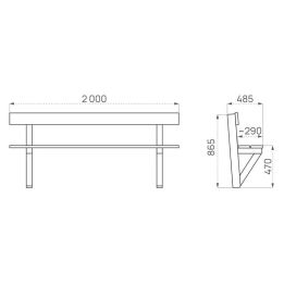 Banc public en bois Turin | Assise extérieure durable - Sol Direct