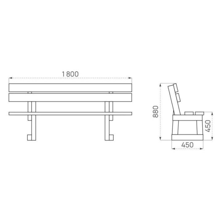 Banc public en bois Porto
