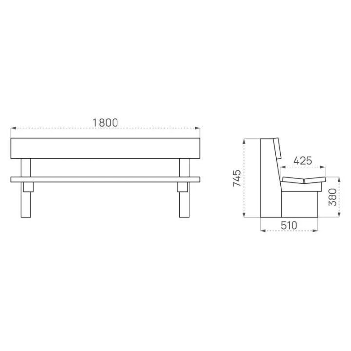 Banc public en bois Lille