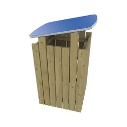 Poubelle en bois avec toit Turin 160 L | Mobilier urbain - Sol Direct