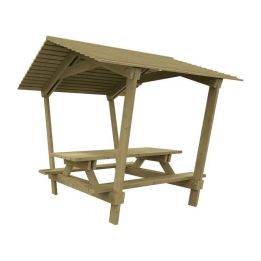 Table de pique-nique avec toit Turin | Mobilier extérieur public - Sol Direct