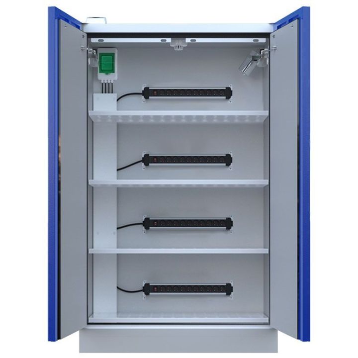Armoire haute pour batterie lithium avec extincteur haute 2 porte - Larg 1200 mm