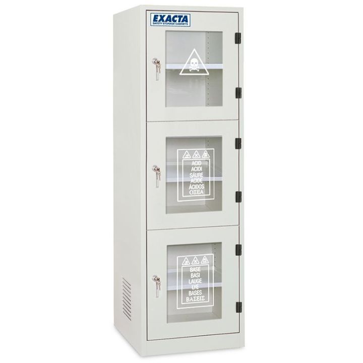 Armoire multirisques simple paroi 3 portes superposées avec fenêtres