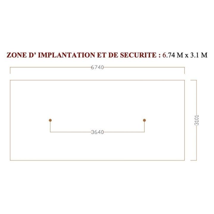zone d'implantation échelle de saut