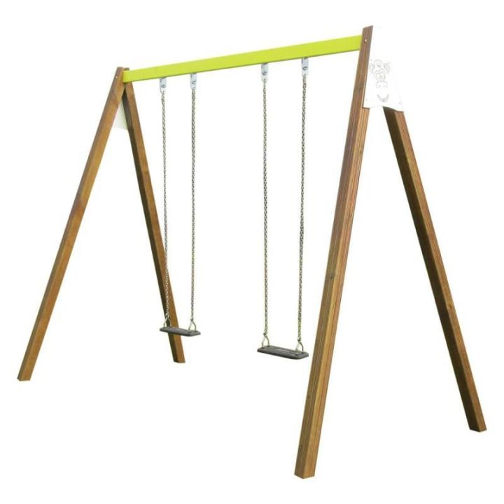 Balançoire 2 places multi-matériaux | Usage intensif - Sol Direct