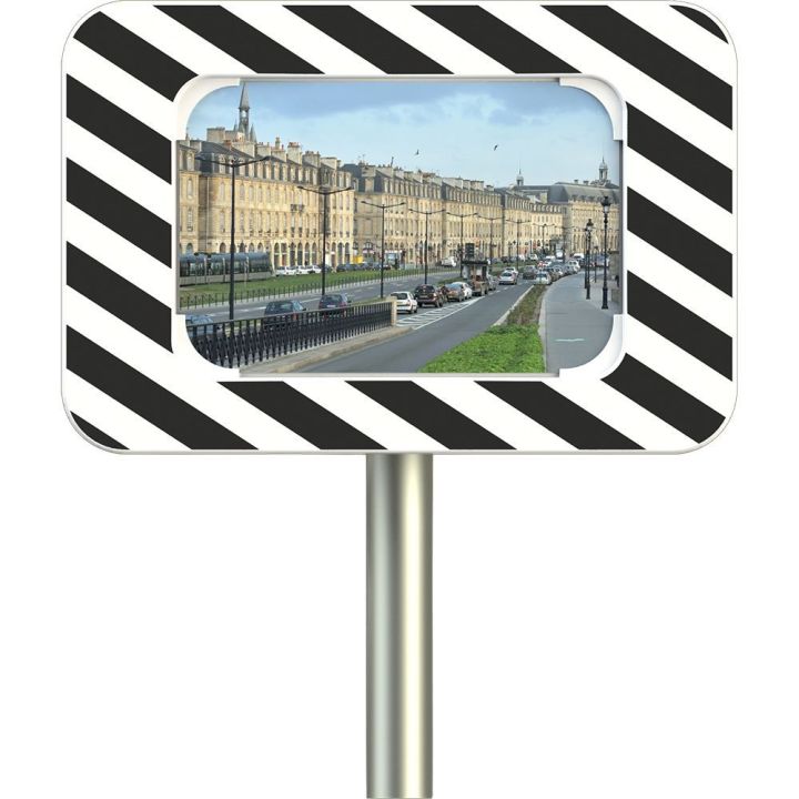 Miroir routier Euvex avec cadre noir et blanc  | Miroirs de sécurité