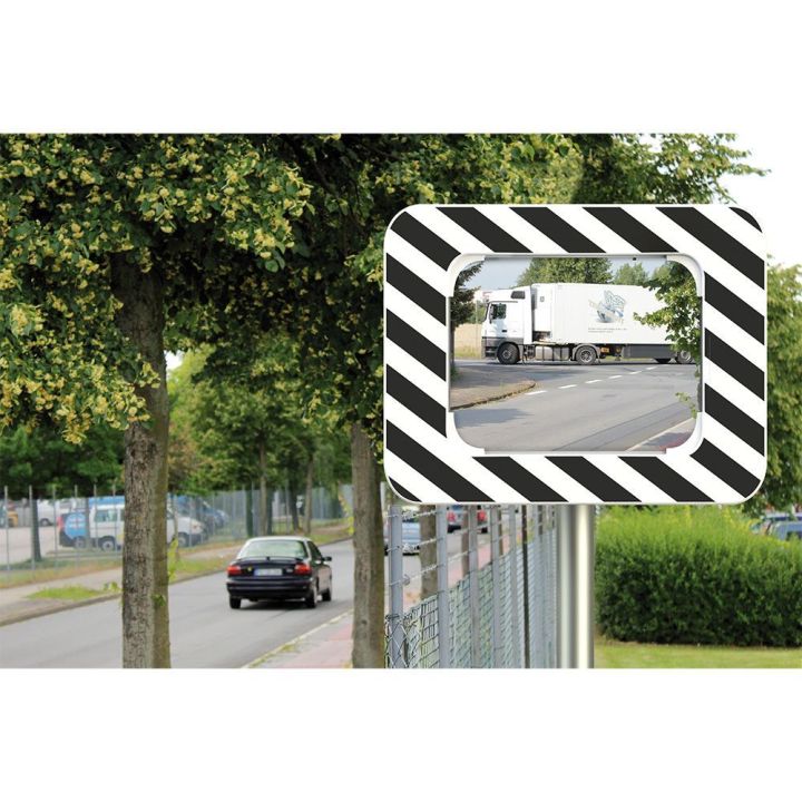Miroir routier Euvex avec cadre noir et blanc  | Miroirs de sécurité