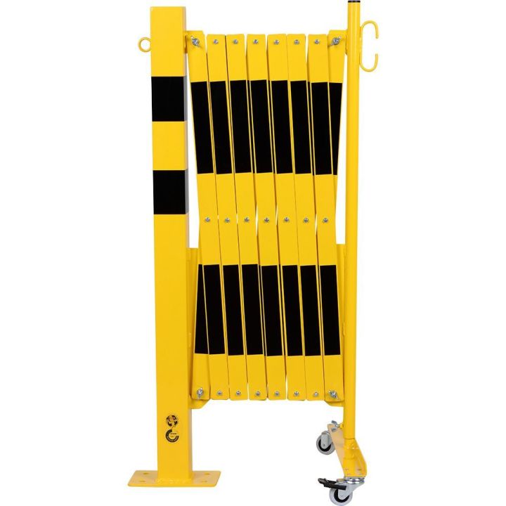Barrière extensible avec poteau et roues | Barrière de sécurité | Barrière et poteau de Sécurité