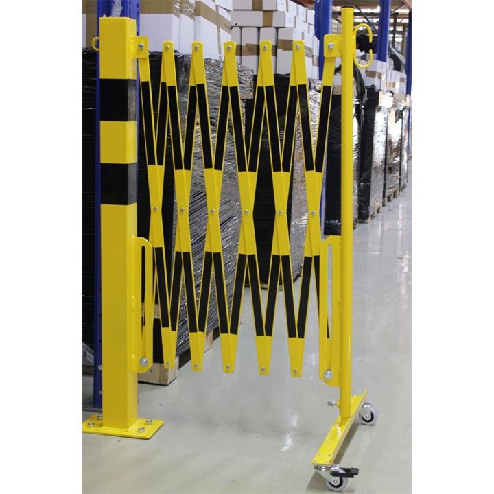 Barrière extensible avec poteau et roues | Barrière de sécurité | Barrière et poteau de Sécurité
