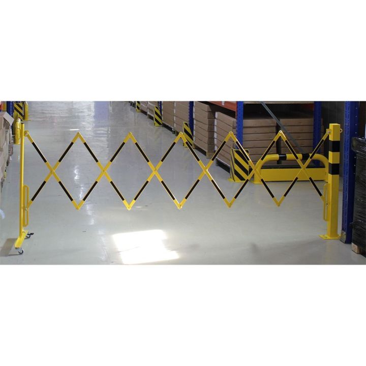 Barrière extensible avec poteau et roues | Barrière de sécurité | Barrière et poteau de Sécurité