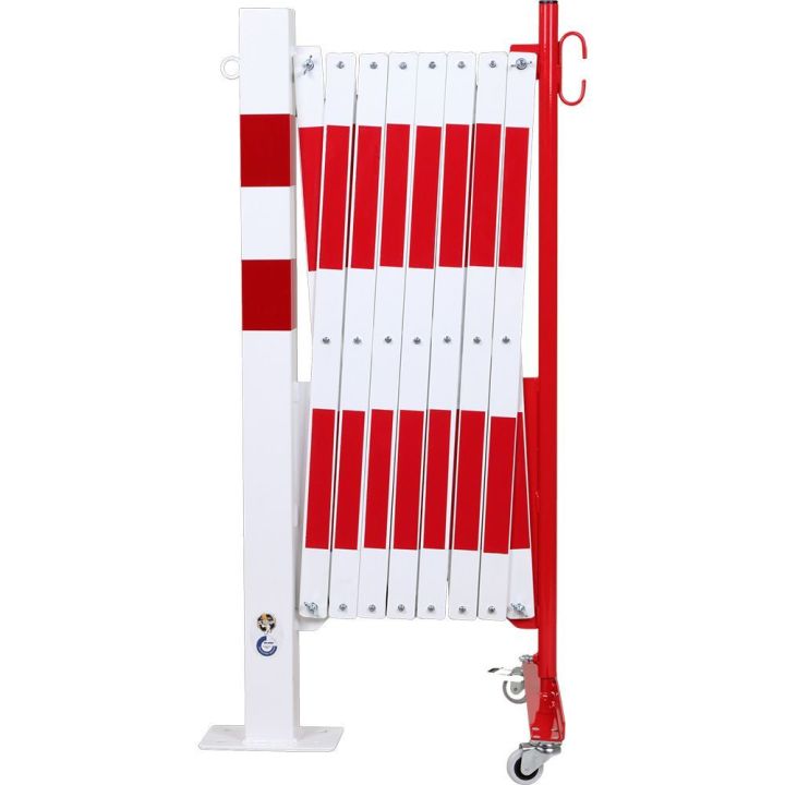 Barrière extensible avec poteau et roues | Barrière de sécurité | Barrière et poteau de Sécurité