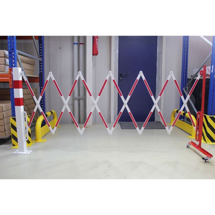 Barrière extensible avec poteau et roues | Barrière de sécurité | Barrière et poteau de Sécurité