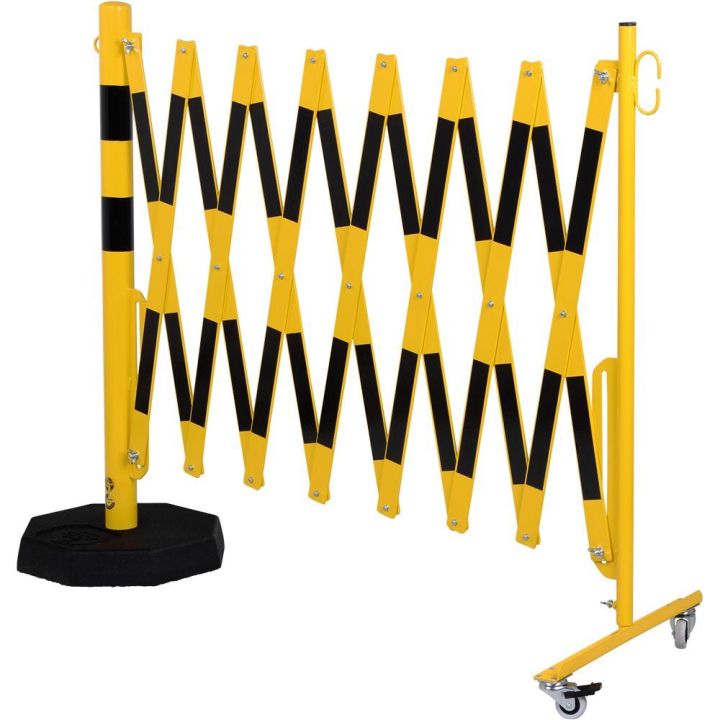 Barrière extensible mobile avec poteau lesté | Barrière de sécurité | Barrière et poteau de Sécurité