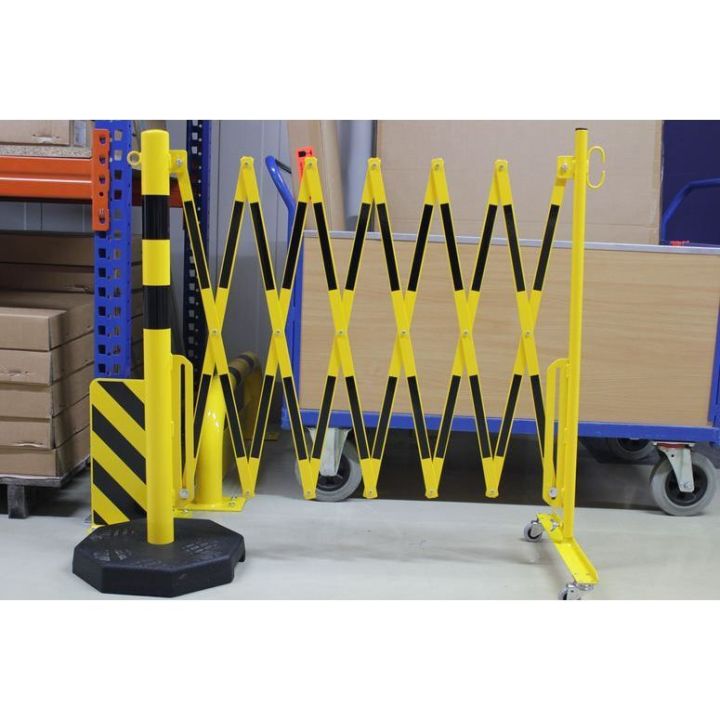Barrière extensible mobile avec poteau lesté | Barrière de sécurité | Barrière et poteau de Sécurité