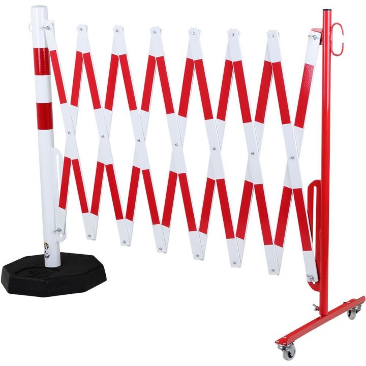 Barrière extensible mobile avec poteau lesté | Barrière de sécurité | Barrière et poteau de Sécurité