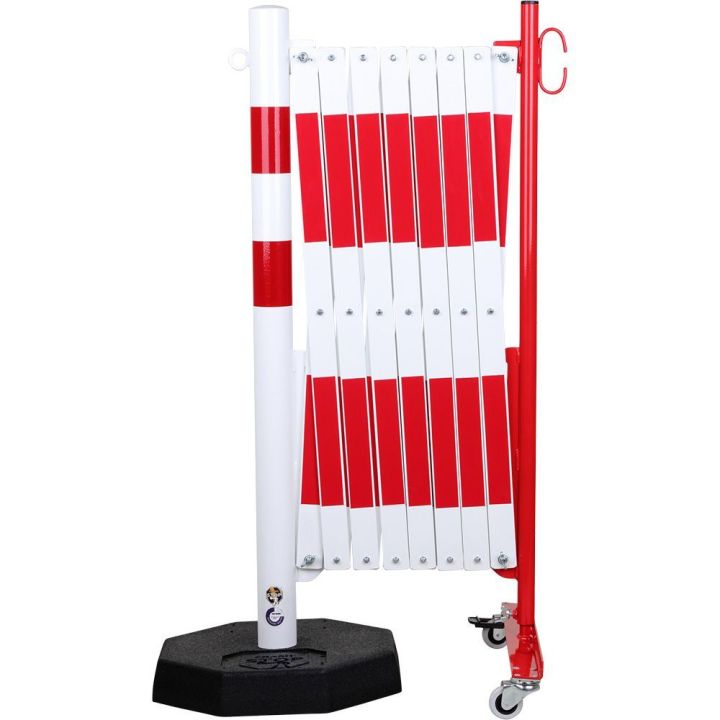 Barrière extensible mobile avec poteau lesté | Barrière de sécurité | Barrière et poteau de Sécurité