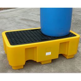 Palette de rétention plastique pour 2 fûts | Bac de rétention plastique