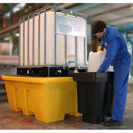 Bac de rétention plastique emboitable en PE pour 1 IBC | Bac de rétention plastique