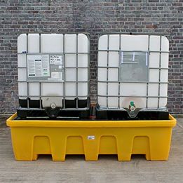 Palette de rétention emboitable pour 2 IBC | Bac de rétention plastique