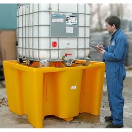 Bac de rétention sans caillebotis pour 1 IBC | Bac de rétention plastique
