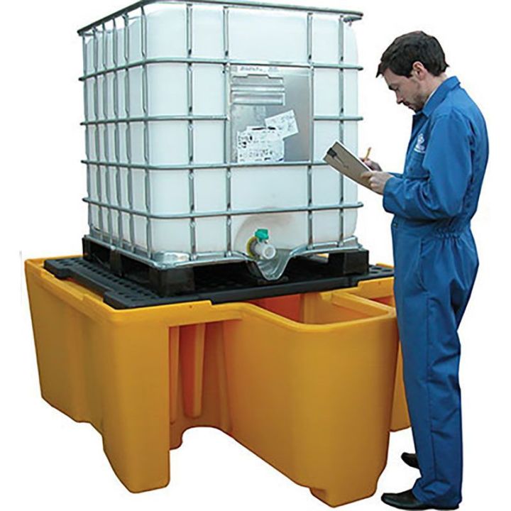 Bac de rétention plastique pour 1 IBC avec poste de soutirage | Bac de rétention plastique