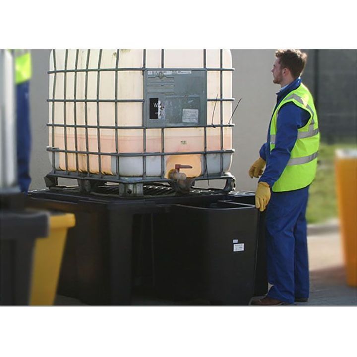 Bac de rétention plastique pour 1 IBC avec poste de soutirage | Bac de rétention plastique