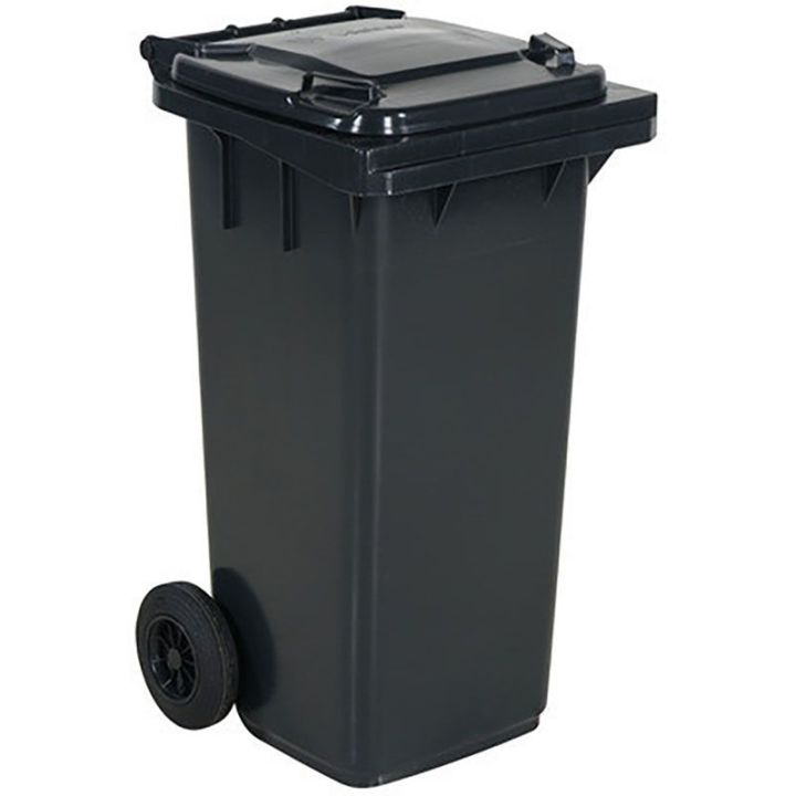 Conteneur à déchets 120L  - Couvercle noir | Conteneur Poubelle sur roues