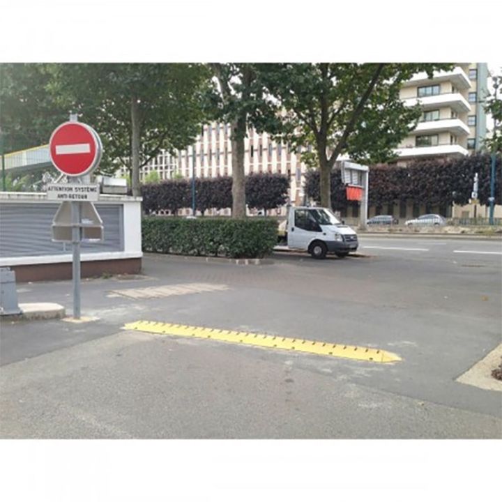 Ralentisseur avec herse anti-retour rétractable