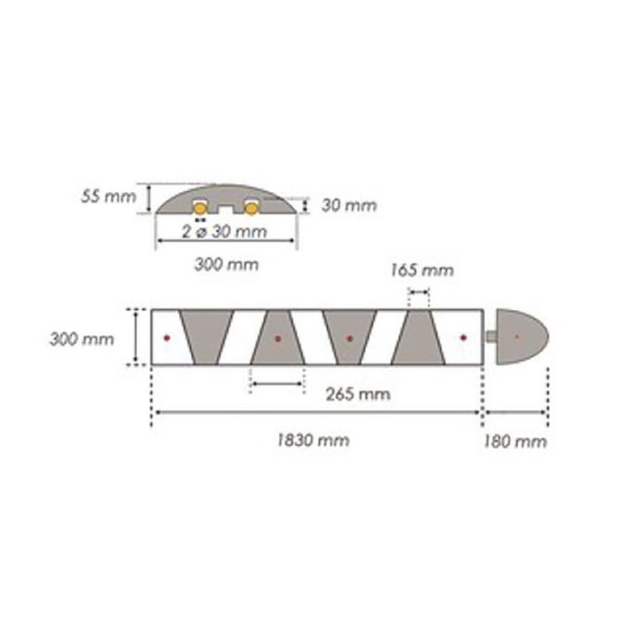 Ralentisseur routier monobloc SLOBUMP | Ralentisseur de vitesse pour voies privées
