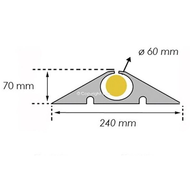 Passe câbles ralentisseur grand diamètre Ø 60 mm