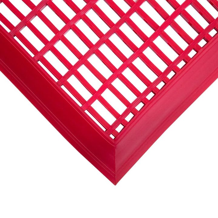 Caillebotis en PVC antibactérien -  Dalles et tapis loisirs LEISURE MAT rouge