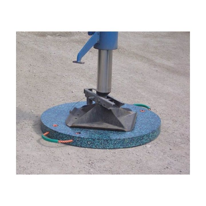 Plaque de calage ronde pour grues et nacelles, Plaques de calage en plastique noir incassable et imputrescible