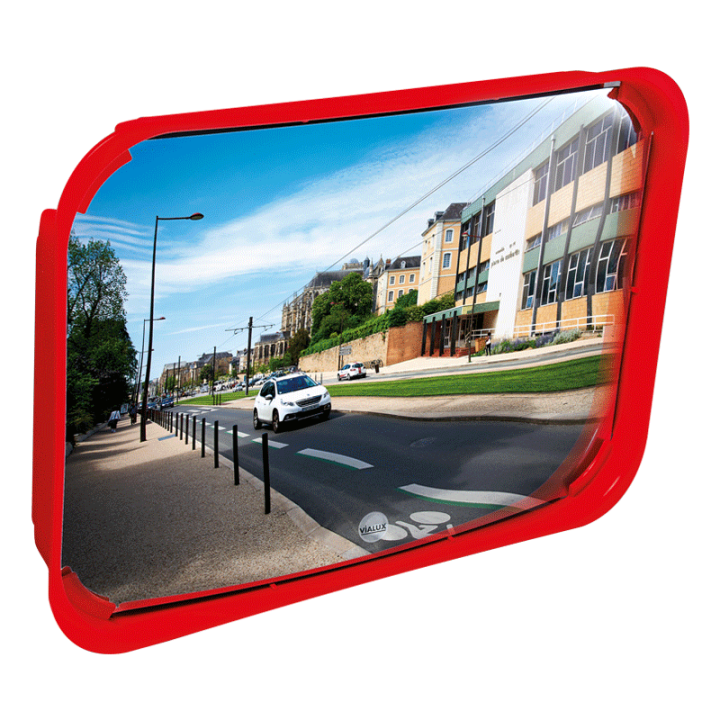 Miroir de signalisation multi-usages - cadre coloré Polymir
