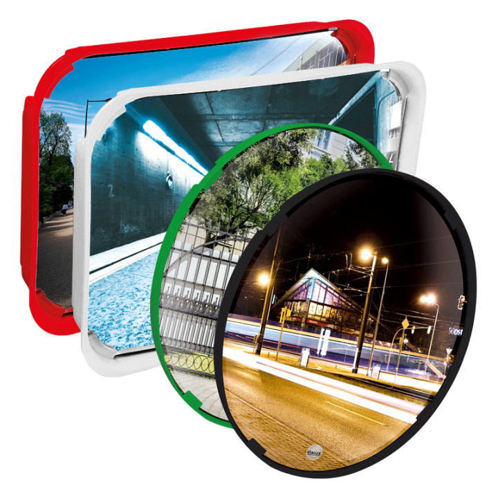 Miroir de signalisation multi-usages - cadre coloré Polymir