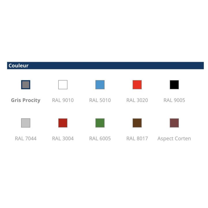 Abri cycles - Palette des couleurs