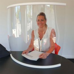 Paroi de protection mobile en Plexiglas