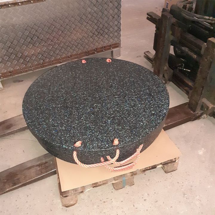 Plaque de calage ronde pour grues et nacelles, Plaques de calage en plastique noir incassable et imputrescible