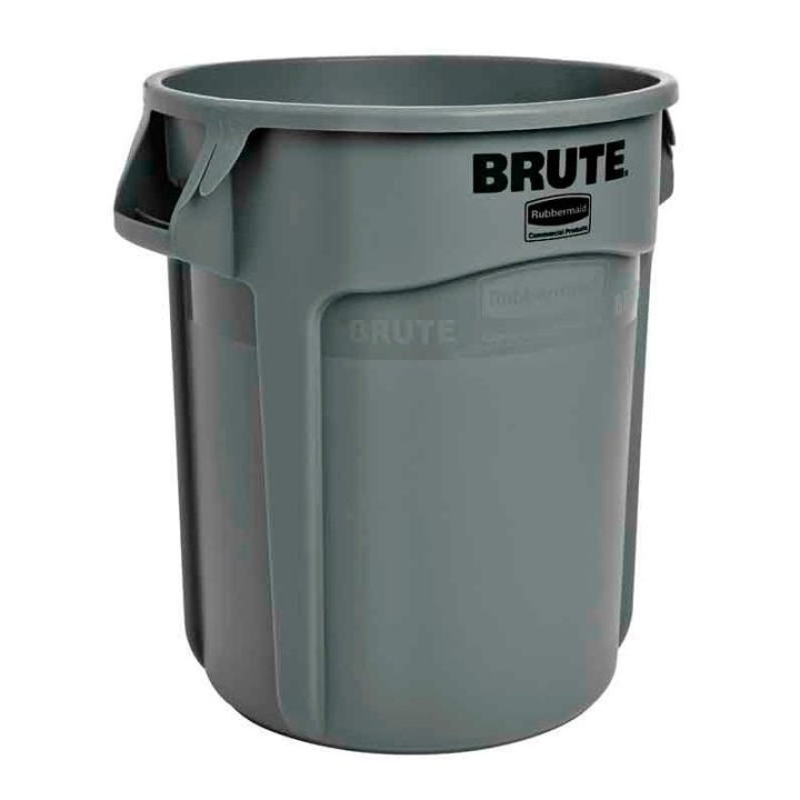 Conteneur Brute 75 L avec conduits d'aération gris.