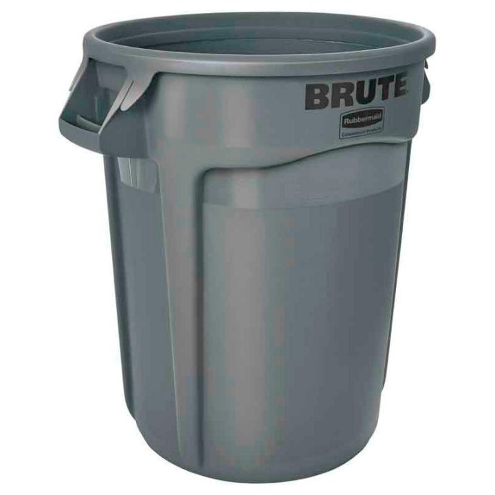 Conteneur Brute 121 L avec conduits d'aération gris.