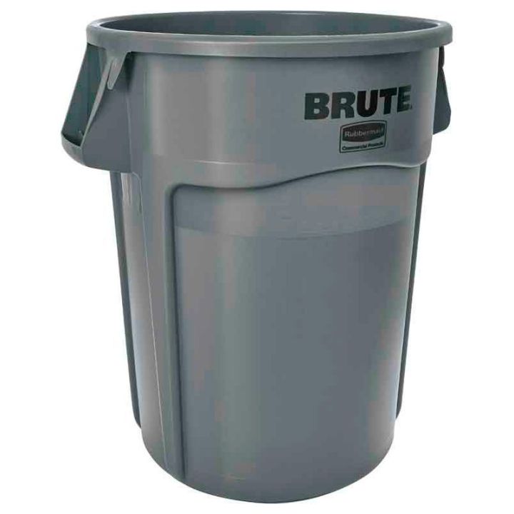 Conteneur Brute 166 L avec conduits d'aération gris.